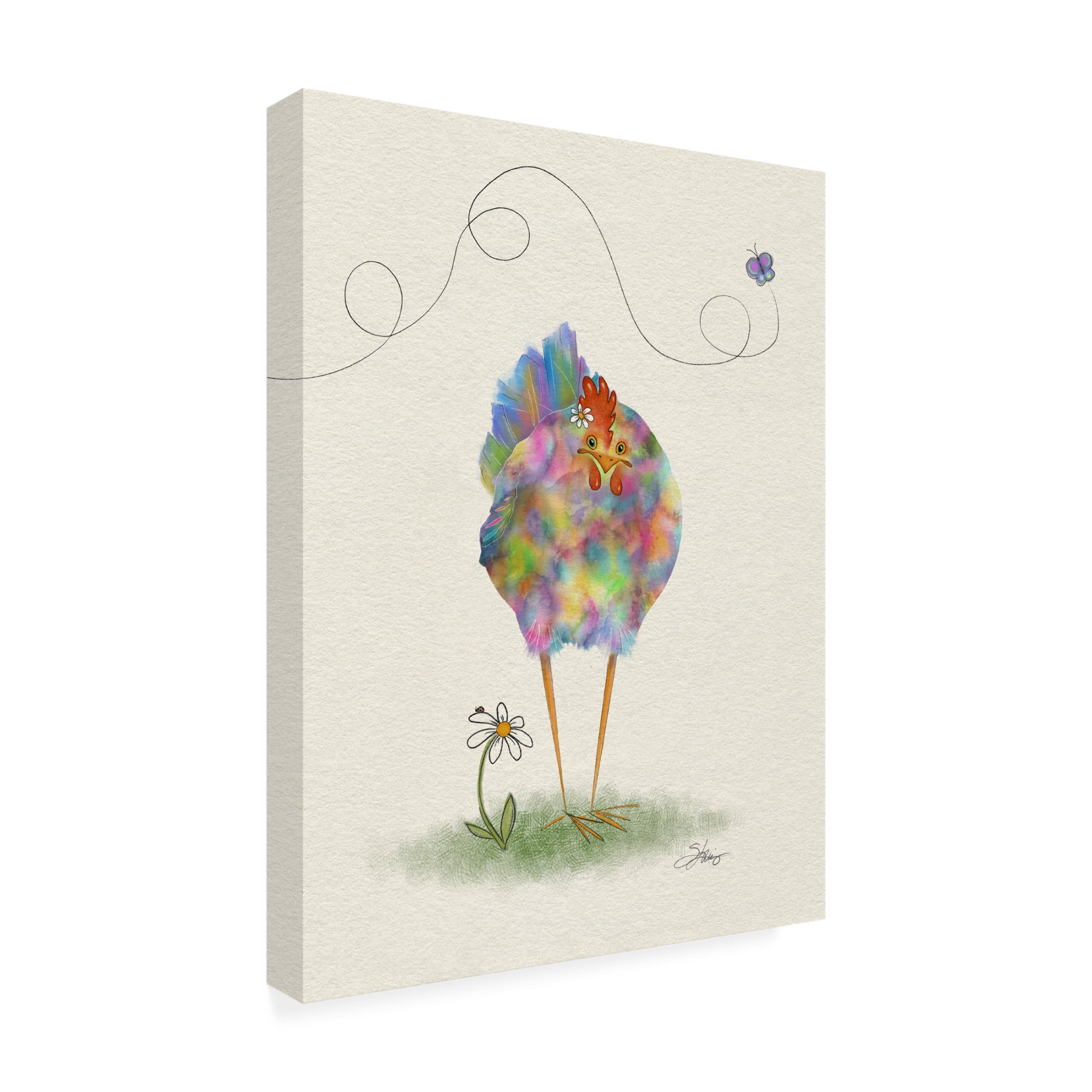 Canvas Wall Art - Shanda Louis 'Fantasia Hen' Wall Art for Living Room, Bedroom, or Office Décor by Trademark Fine Art - 18 x 24 Inches