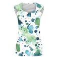 thumbnail image 4 of Pounoo Tank Tops for Women V Neck Boho Floral Print with Metal Ring Detail Loose Fit Soft Comfy Casual Daily Shirts Gift, 4 of 5