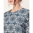 thumbnail image 5 of Moomaya Printed Asymmetric Tops For Women, Poly Rayon Long Sleeve Tunic Top, 5 of 8