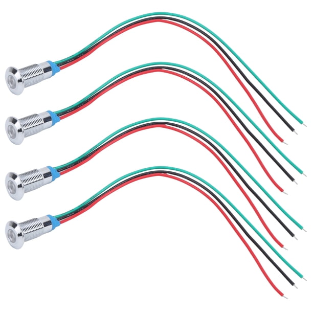 LED de Doble Color 4 Juegos de LED Redondos Precableados Flash Colorido de Bricolaje Luz de Señal de 2 Colores a Prueba de Agua Ánodo Común 8 Mm 3-6 V Accesorios Debajo del ANGGREK Otros