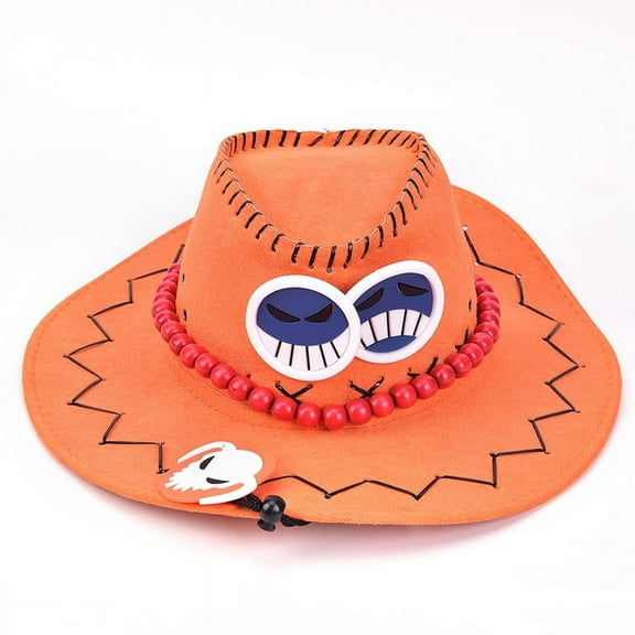 Anime Portgas·D· Ace Cowboy Hat Cosplay Hats Pirates Cap Suede CostumeA KyA PWA