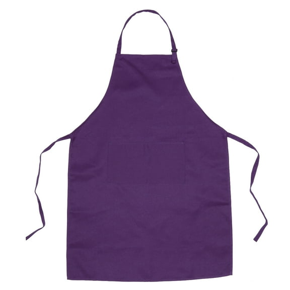 HOMEMAXS 2 Pockets Adjustable Neck Strap Bib Apron Restaurant and Home Kitchen Apron 60x85cm (Dark Purple)