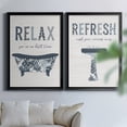 thumbnail image 4 of 2 Piece Set Palm Bath I Premium Framed Canvas - Ready to Hang - 26.5 x 36.5 Each - Gold Frame, 4 of 8