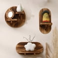 thumbnail image 1 of Wooden Storage Rack 1Pcs Brown Wooden Floating Shelf Wall Mounted Board Decorative Storage for Living Room Bedroom Office Decor Rkxzt, 1 of 8