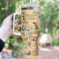 thumbnail image 2 of Winnie the Pooh 100th Anniversary 40oz Tumbler with Handle – Adorable Hundred Acre Wood Design | Cute Pooh & Friends Insulated Stainless Steel Cup, 2 of 3