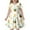 AB59 White, variant on Tisuna Girls Summer Dress Cartoon Bee Print Short Sleeve Crew Neck Dresses Comfortable Soft Little Girls Children'S Casual Wear Yellow Size 8-9 Years