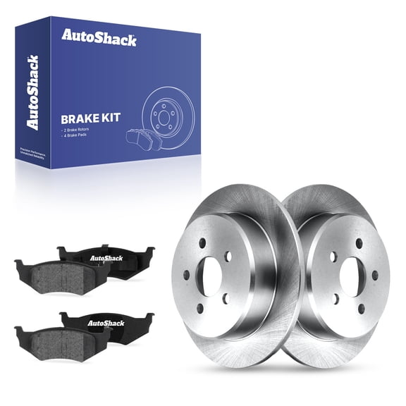 AutoShack Rear Solid Brake Rotors   Ceramic Pads 6-PC Brake Kit Replacement for 2001-2007 Chrysler PT Cruiser 1995-2004 Dodge Neon 1995-2001 Plymouth Neon 2004-2006 Dodge Stratus 10.63" (270 mm)