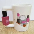 thumbnail image 3 of Tazas de cerámica creativas, kit de herramientas de belleza para niñas, promociones, taza de té y café con asa para esmalte de uñas, tazas personalizadas para mujeres, 3 of 5
