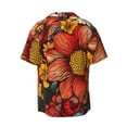 thumbnail image 6 of Lsque Colorful Vintage Floral Pattern print Men's Cuban Collar Short Sleeve Shirt Summer Beachwear Casual Button Down Fashionable Vacation Leisure Shirt-Small, 6 of 7