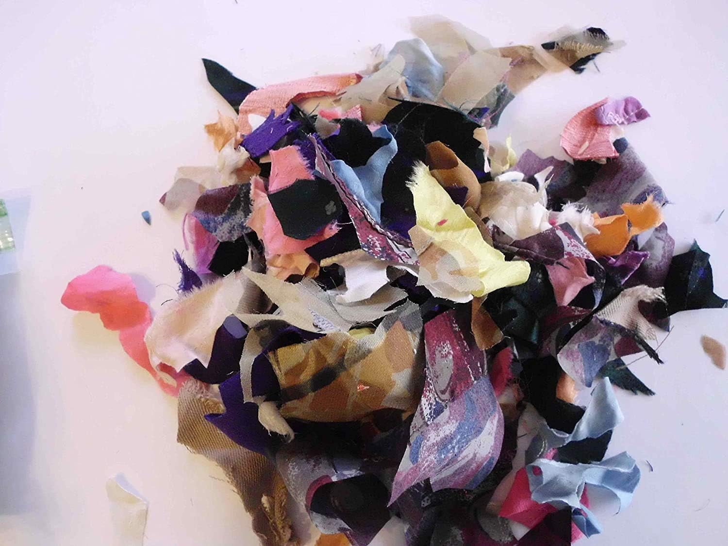 Multicolor 100% Silk Fabric Remnant Scrap Bit  Pieces for Felting  Crafting