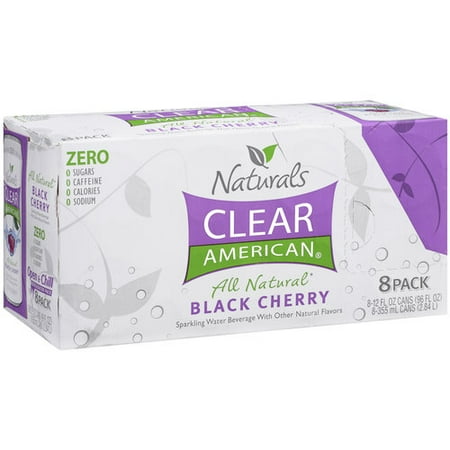 Clear American Black Cherry Sparkling Water, 8ct
