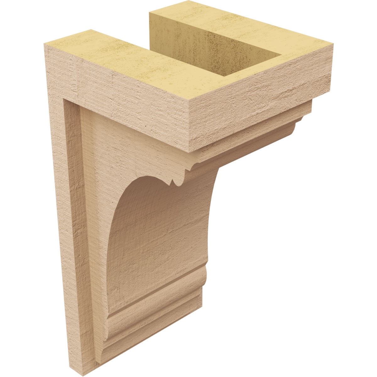 5"W x 5"D x 10"H Wide Warren Rough Cedar Woodgrain TimberThane Corbel, Primed Tan