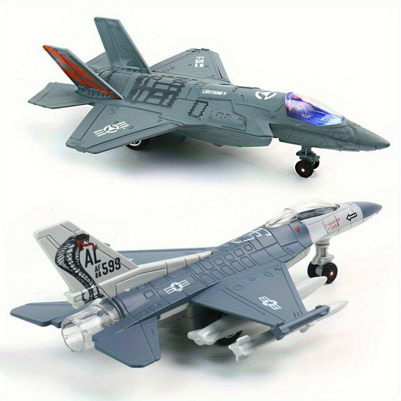 Scale 1:72  (F-35   F-16 ) Fighter Jet Aircraft Diecast Plane Model with Light&Sound, Suitable for Aircraft Enthusiasts To Collect, Give Gifts, Desktop Decoration