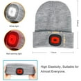 thumbnail image 7 of GRNSHTS LED Beanie Hat USB Rechargeable 8 LED Light Hat Winter Warm Knitted Beanie for Men and Women, Hand Free Front and Rear Lighting Headlamp Cap for Camping, Running, Cycling, Skiing (Grey), 7 of 7