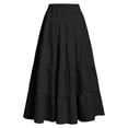 thumbnail image 6 of BLTIBY Girls Cute Bowknot Maxi Skirts 2026 Summer Casual Elastic High Waist A-Line Boho Skirt Beach Vacation Outfits Black 10-11 Years, 6 of 8