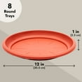 thumbnail image 4 of 8-Pack Round Plastic Plant Saucer Drip Trays, Terracotta Flower Pot Saucers, Dish for Indoors, Outdoors, Garden, Potted Plants, Home, Patio, Tabletop Planter Base, Terra Cotta Plate Set (12-inch), 4 of 10