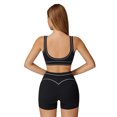 thumbnail image 2 of IBTOM CASTLE Womens Workout Sets Color Block Sports Bra Matching High Waist Shorts 2 Piece Gym Yoga Pilates Outfits Black, 2 of 7