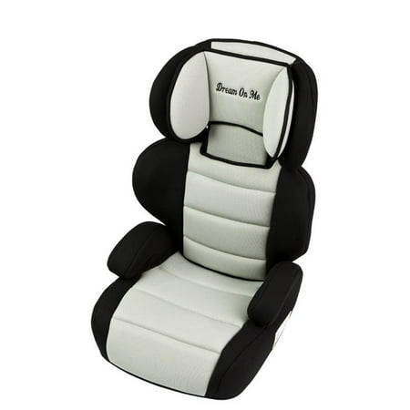 Dream On Me Deluxe High Back Booster Car Seat, Black/Ivory