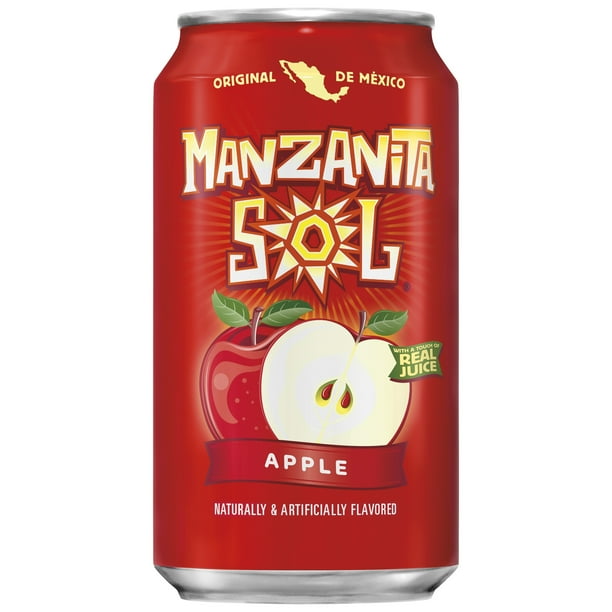 Manzanita Sol Apple Soda, 12 oz Cans, 24 Pack for Breakroom