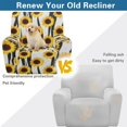 thumbnail image 4 of Xoenoiee Sunflower Stripe Print Recliner Slipcovers with Arms 4 Pieces Lazyboy Recliner Chair Cover Non Slip Recliner Covers with Storage Pockets Furniture Protector for Living Room, 4 of 7