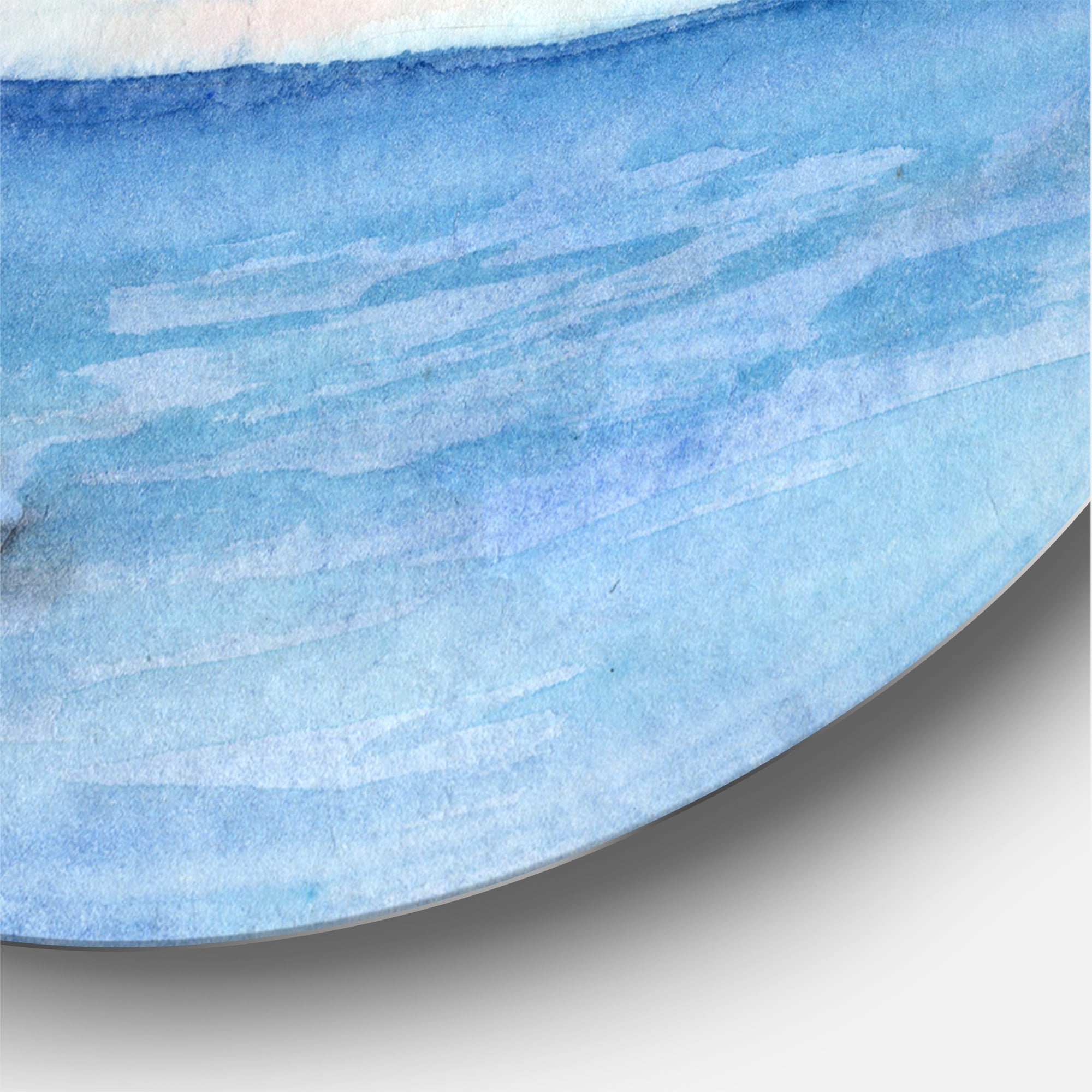 Designart 'A Lighthouse On A Rock Shore At Dawn' Nautical & Coastal Circle Metal Wall Art 29x29 - Disc of 29