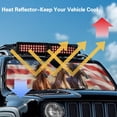 thumbnail image 4 of HUIACONG US Flag Horse Windshield Sun Shade Compatible with 2007-2024 Wrangler Rubicon Sahara TJ JK JKU 2 & 4 Door Car Sun Shade Sun Visor Protector Keep Your Vehicle Cool, Silver, 4 of 6