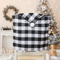 thumbnail image 1 of Nueva decoración para el hogar para la temporada navideña, funda para silla con diseño de ambiente navideño, cuadros rojos y negros y bolas de pelo blanco, 1 of 6