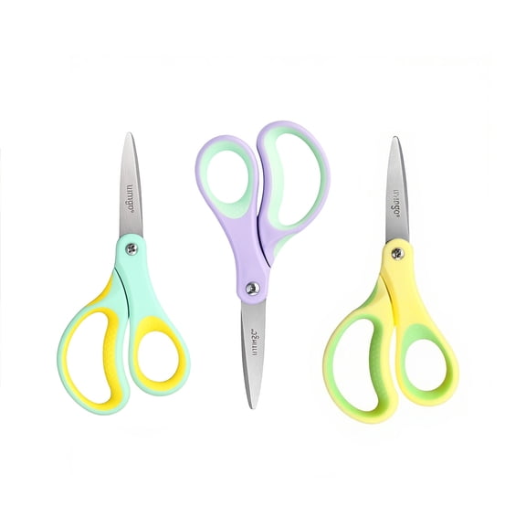 LIVINGO 3-Pack 6-Inch Pointed Tip Scissors for Craft, Classroom, and Home Use