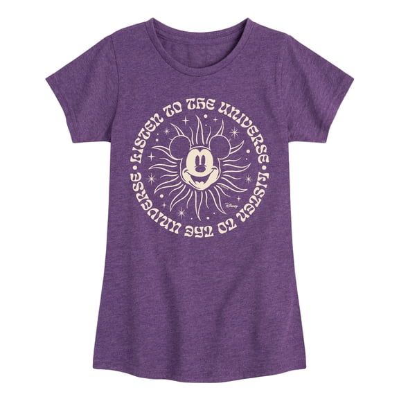 Disney - Mickey Listen To The Universe - Toddler & Youth Girls Short Sleeve Graphic T-Shirt