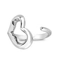 thumbnail image 4 of Open Heart Sterling Silver Adjustable Wrap Ring-8, 4 of 7