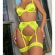 thumbnail image 2 of Lace Garter Lingerie Sets, Comfortable Lightweight Fashionable Deep V Breathable Lingerie Set  For Honeymoons ANGGREK Amarillo Fluorescente XL, 2 of 4