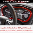 thumbnail image 5 of x xotic tech Dashboard Instrument Panel Display Frame Cover Trim Compatible with Dodge Challenger 2015-up Interior Accessories Decoration (Glossy Red), 5 of 9