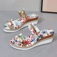 thumbnail image 5 of HAOTAGS Wedge Sandals for Women Single Band Hollow Vintage Flower 2025 Fashion Shoes White Size 6.5, 5 of 5