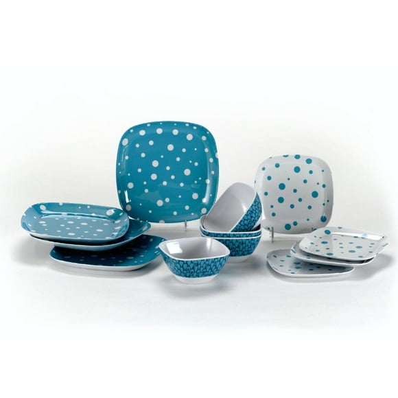 Vajilla de Mesa 12 Pz Melamina Semicuadrada Laguna Fraciel