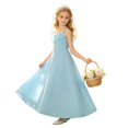 thumbnail image 2 of WOYY Tween Girls Formal Ruffle Maxi Dress Elegant Wedding Party Sleeveless Dress, 2 of 8