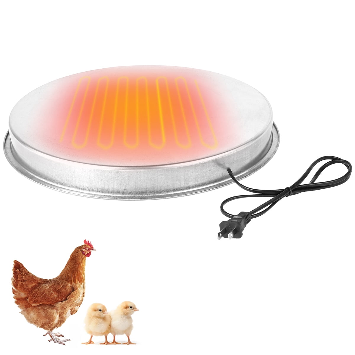 Aizami 125W Automatic Drinker Heater Base for Chicken Water Heater,15'' Diameter Heated Base for Plastic Metal Feeder,Winter Chicken House Tools Accessories 