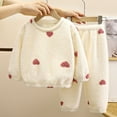 thumbnail image 3 of Ruyang Kids Boys Girls Fleece 2 Piece Outfits Cute Fall Winter Clothing Set Warm Long Sleeve Thermal Pullover Pants Sets Winter Clothes, 3 of 4
