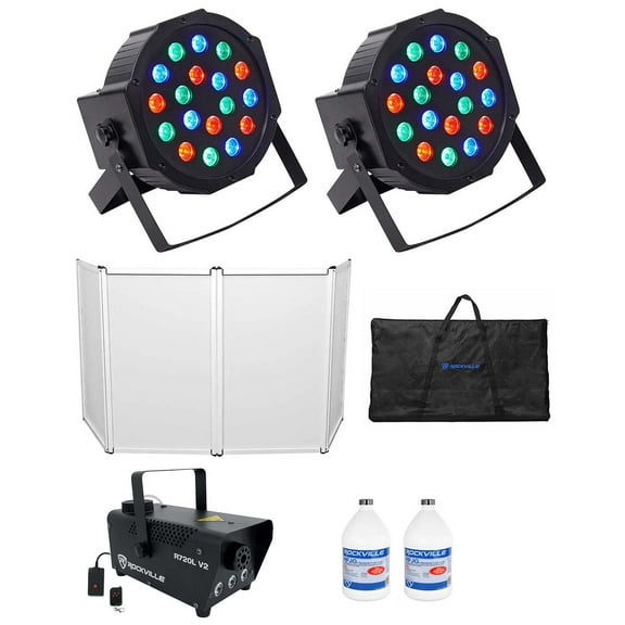 Rockville RFAAW DJ Event Facade Booth Travel Bag Fogger Fluid 2) RGB Wash Lights