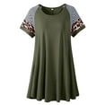thumbnail image 6 of LARACE Plus Size Tunics Tops for Womens Crewneck Short Sleeve Blouse T Shirts ArmyGreen_2X, 6 of 7