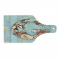 thumbnail image 1 of Letter G Cutting Board, Nautical Theme with Marine Animals Invertebrates Seashell Starfish, Decorative Tempered Glass Cutting and Serving Board, Wine Bottle Shape, Dark Coral Pale Blue, by Ambesonne, 1 of 1