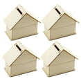 thumbnail image 1 of MasteelfCA 4 Set Wooden House Storage Box DIY Painting Blank Wood Holder Money Candy Container Desktop Home Box (Wood Color), 1 of 8