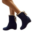thumbnail image 4 of HBFAGFB Bottines Mode pour Femmes Bottines à Talon Compensé en Velours Bleu Taille 39, 4 of 9