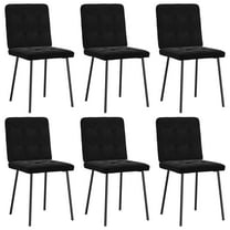 vidaXL Dining Chair Set of 6 Black Velvet, metal, plywood Durable