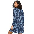 thumbnail image 2 of FORMRS Womens Long Sleeve Nightgowns Crew Neck Sleep Shirt Soft Pajamas Sizes S-3XL, Watercolor Shark Pattern, 2 of 8