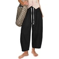 thumbnail image 2 of Kvture Women's Harem Pants High Waisted Baggy Boho Summer Pants for Travel Vacation Loose Trouser Pantalon Confortable Black Pant XXL, 2 of 9