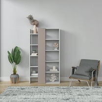 Ada Home Decor Boise Multiple Tier Open Shelf Modern Bookcase, White/Light Mocha