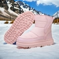thumbnail image 5 of BOBOGOJP Girls Boys Warm Winter Boots Kids Outdoor Snow Boots(Toddler/Little Kid) Pink for Size 2, 5 of 8