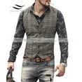 thumbnail image 3 of Chaleco de traje nuevo a cuadros plateado para hombre, chaleco de lana Tweed informal ajustado, chaleco Formal de negocios para padrinos de boda, 3 of 5