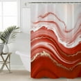 thumbnail image 4 of Shower Curtain, Red Gradient Marble Art Waterproof Shower Curtain Set with Hooks for Bathroom Showers,Stalls and Bathtubs,72x72In Ombre Stripe, 4 of 8