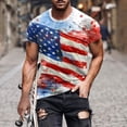 thumbnail image 2 of Camisetas de Algodón de los Hombres Día de la Independencia Patriótico Impreso Cuello Redondo, Manga Corta Top Casual para Uso Diario, Primavera Y Al Aire Libre, 2 of 7